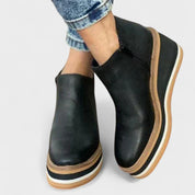 Bianca | Botas de Couro de Luxo em Bege e Preto, do 35 ao 43
