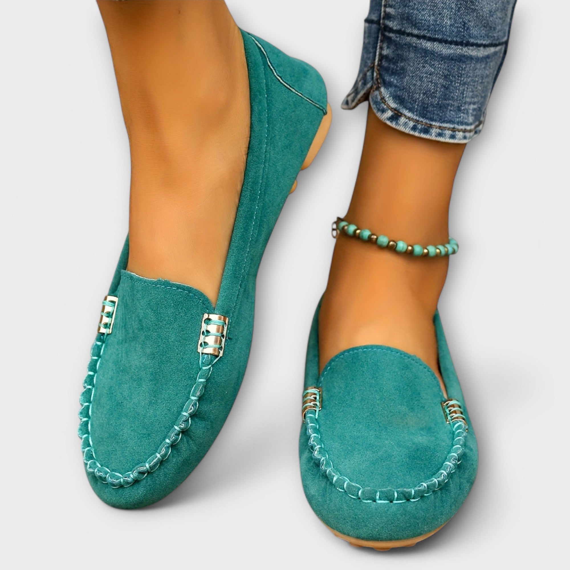 Bianca | Mocassim Slip-On em Turquesa e Rosa, do 36 ao 42