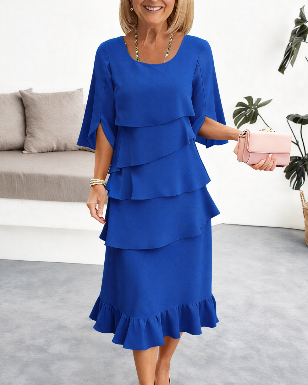 Margaret | Vestido Midi com Volantes para Mulher