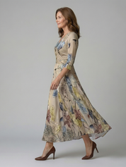Andrea - Vestido Midi com Decote Cruzado
