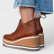 Bianca | Botas de Couro de Luxo em Bege e Preto, do 35 ao 43