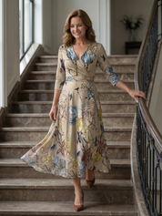 Andrea - Vestido Midi com Decote Cruzado