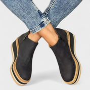 Bianca | Botas de Couro de Luxo em Bege e Preto, do 35 ao 43