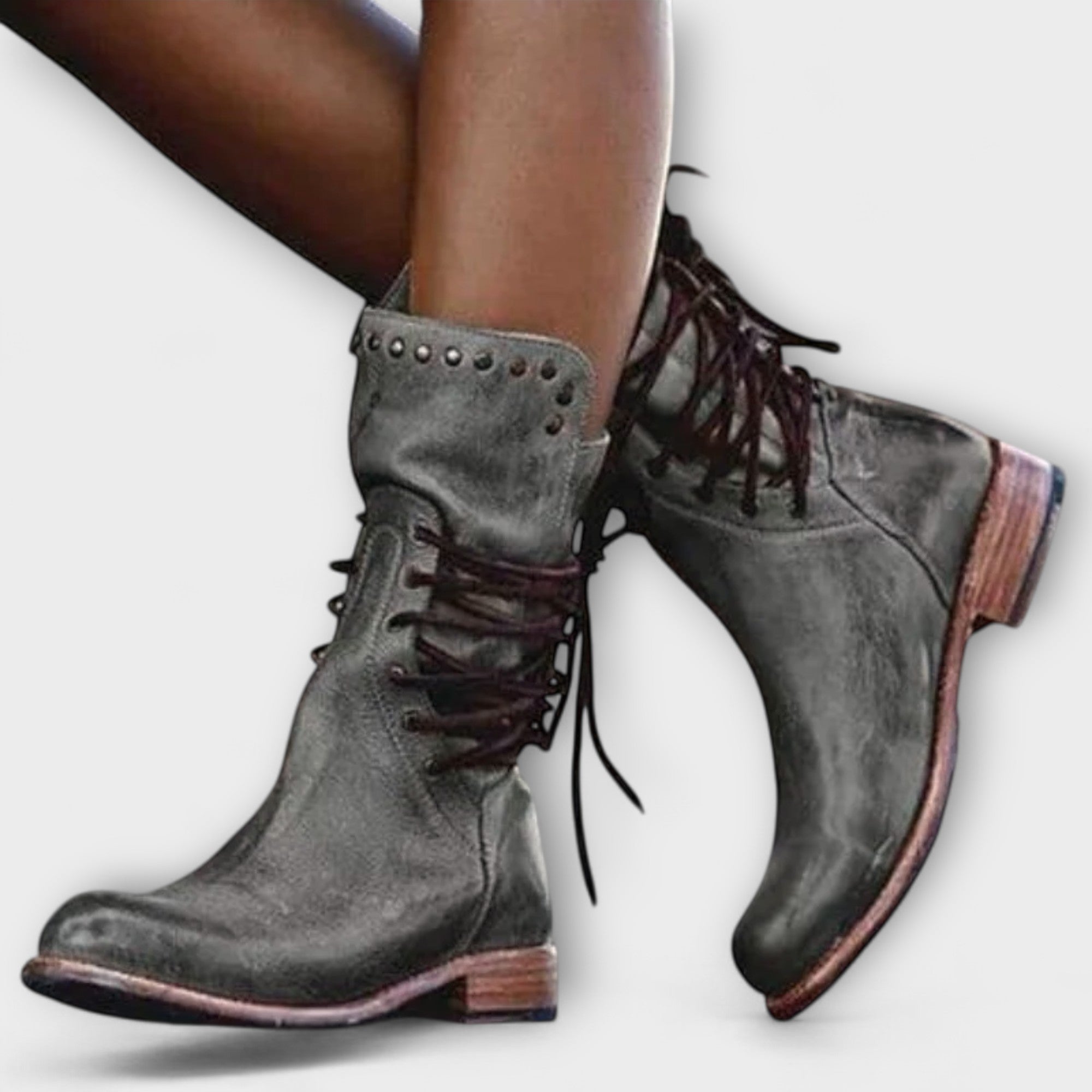 Isabel | Botas de Cano Alto em Castanho e Preto, do 34 ao 43