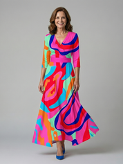 Andrea - Vestido Midi com Decote Cruzado