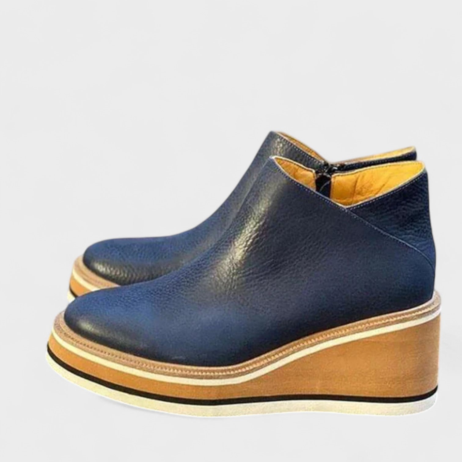 Bianca | Botas de Couro de Luxo em Bege e Preto, do 35 ao 43