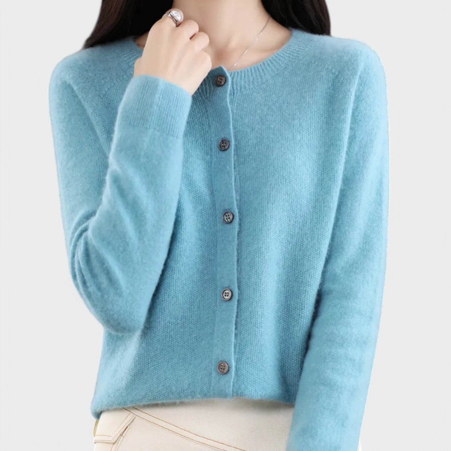 Natália - Cardigan em Malha de Caxemira