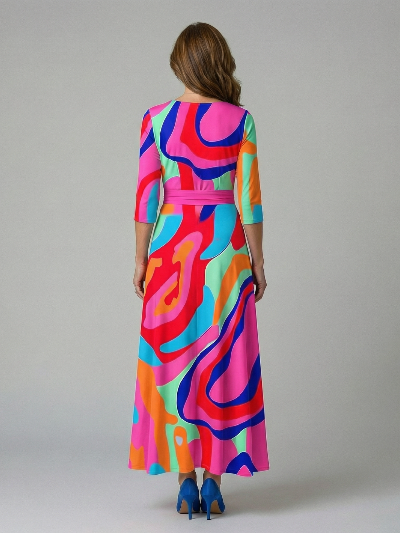 Andrea - Vestido Midi com Decote Cruzado