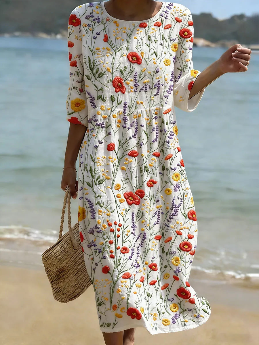 Raquel | Vestido Vintage Bordado para Mujer