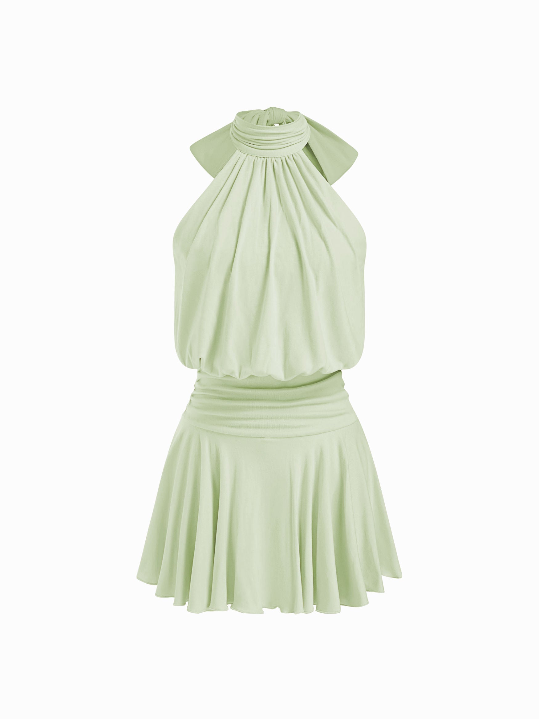 Griselda - Minivestido sem mangas com gola alta e lenço para Mulher