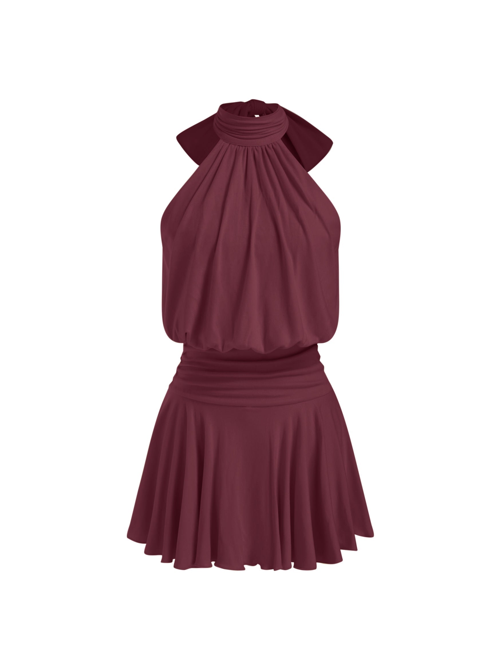 Griselda - Minivestido sem mangas com gola alta e lenço para Mulher
