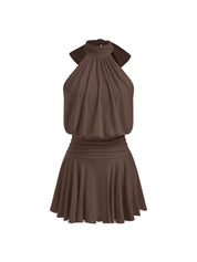 Griselda - Minivestido sem mangas com gola alta e lenço para Mulher