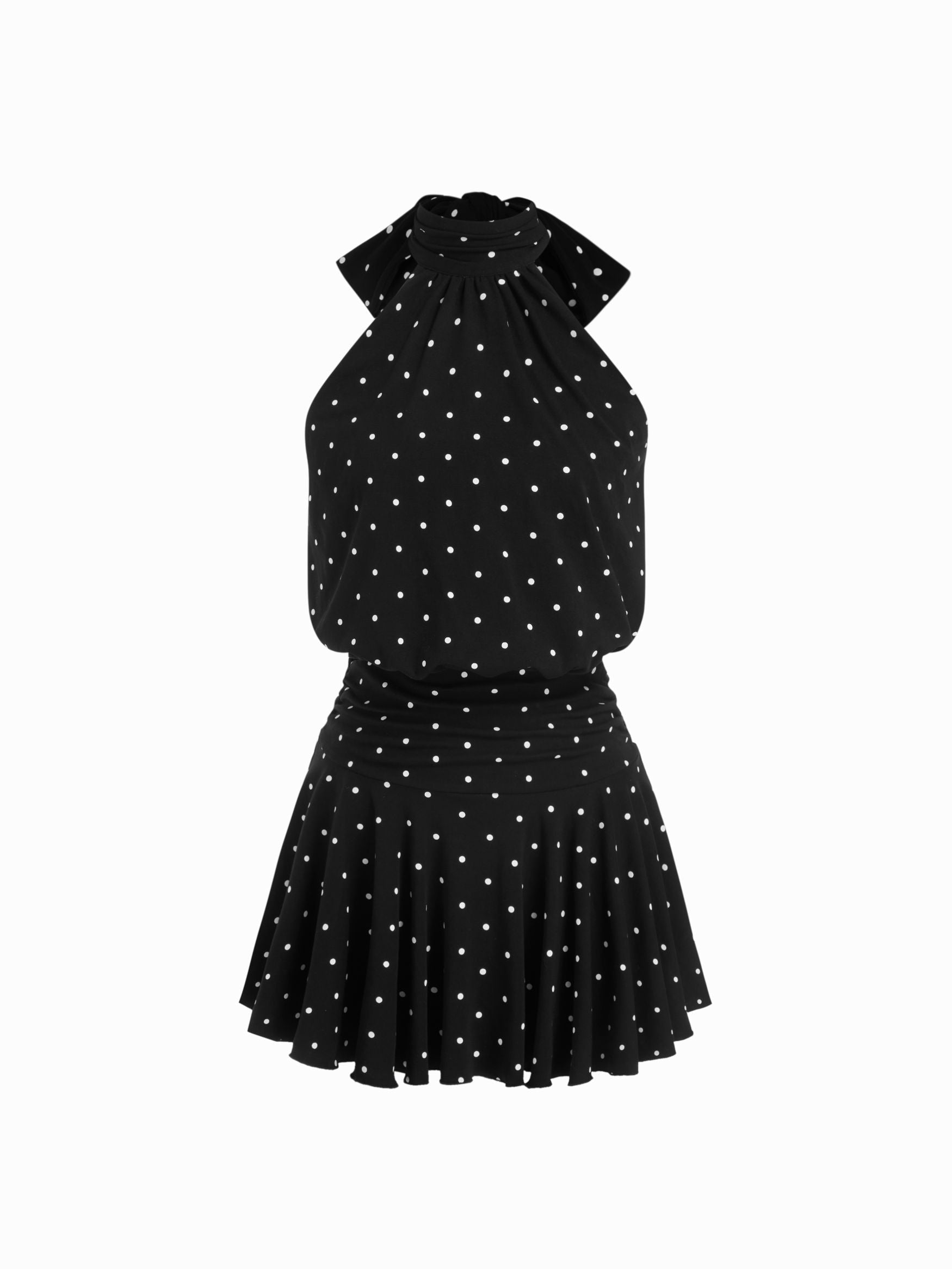 Griselda - Minivestido sem mangas com gola alta e lenço para Mulher