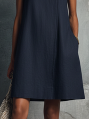 Alba | Vestido Mini Botonadura Dourada para Mulher