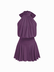 Griselda - Minivestido sem mangas com gola alta e lenço para Mulher