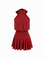 Griselda - Minivestido sem mangas com gola alta e lenço para Mulher