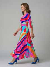 Andrea - Vestido Midi com Decote Cruzado