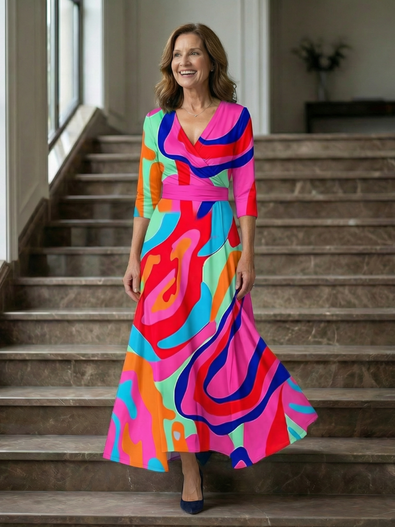 Andrea - Vestido Midi com Decote Cruzado