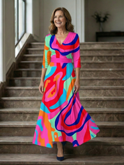 Andrea - Vestido Midi com Decote Cruzado