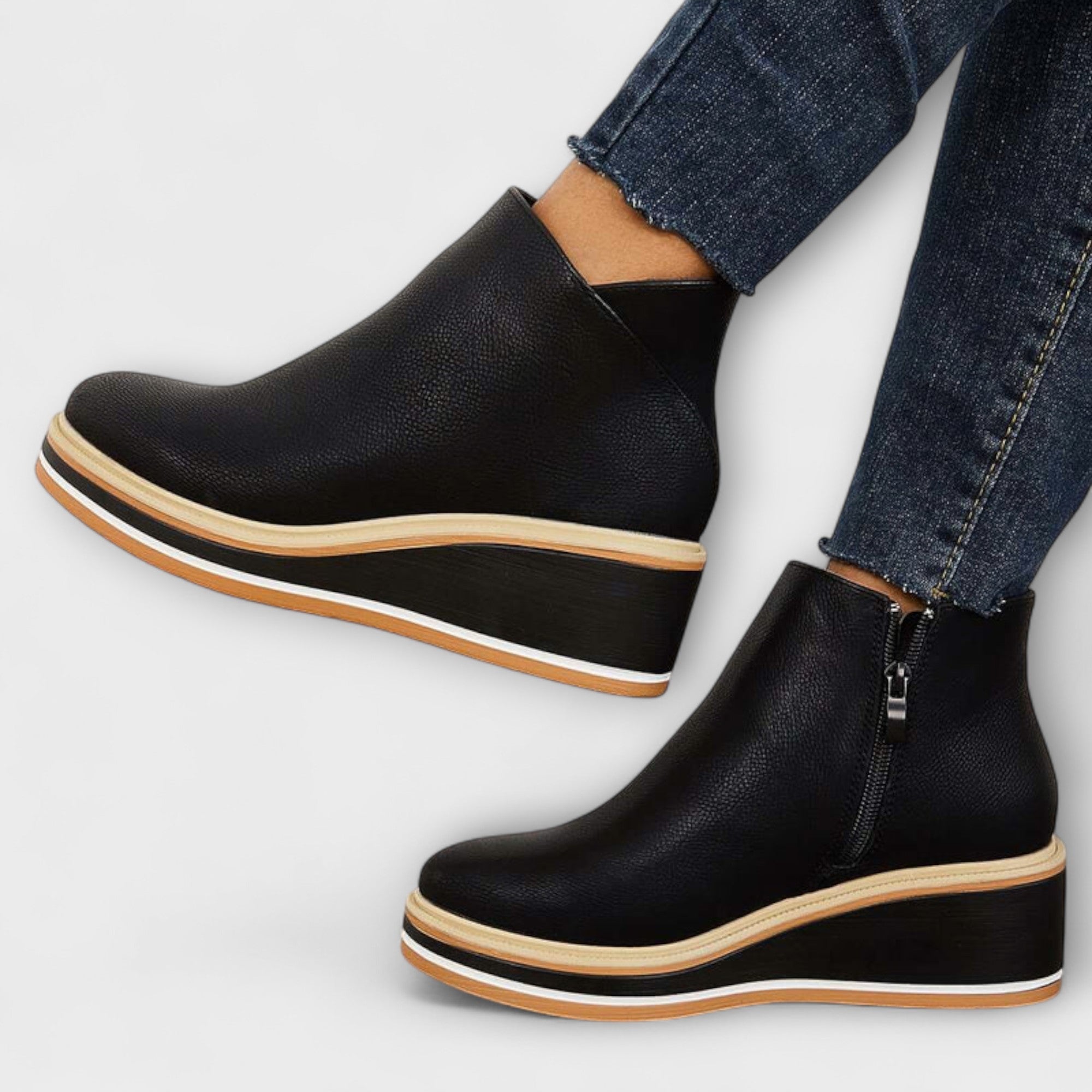 Mariana | Botas Elegantes e Confortáveis em Bege e Azul Escuro, do 35 ao 43