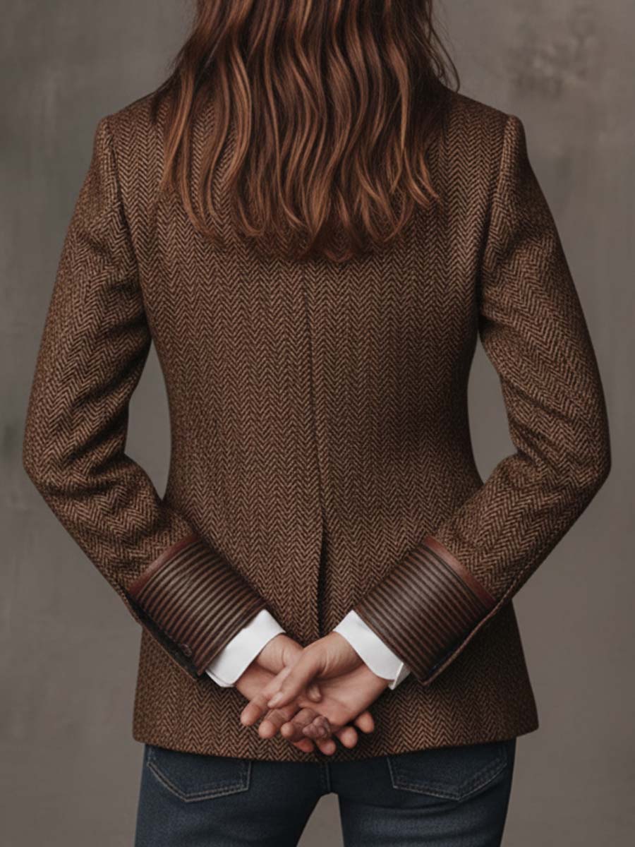 Gisèle | Blazer com Apliques de Chevron Impresso para Mulher