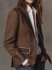 Gisèle | Blazer com Apliques de Chevron Impresso para Mulher