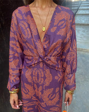 Natália | Vestido Midi Boho em Algodão com Estampa Étnica | Éloren Lisboa