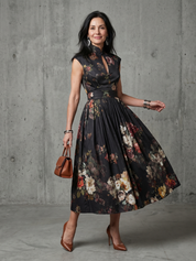 Pilar - Vestido Midi Plissado Floral