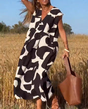 Ellen | Vestido estampado com decote em V para Mulher