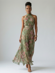 Sofía - Vestido Midi com Gola Halter