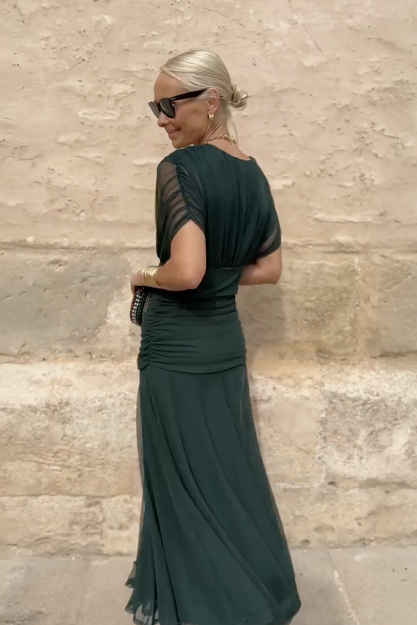 Alondra - Vestido longo de Mulher com estampa floral e decote em V