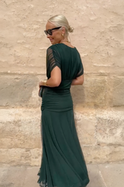 Alondra - Vestido longo de Mulher com estampa floral e decote em V