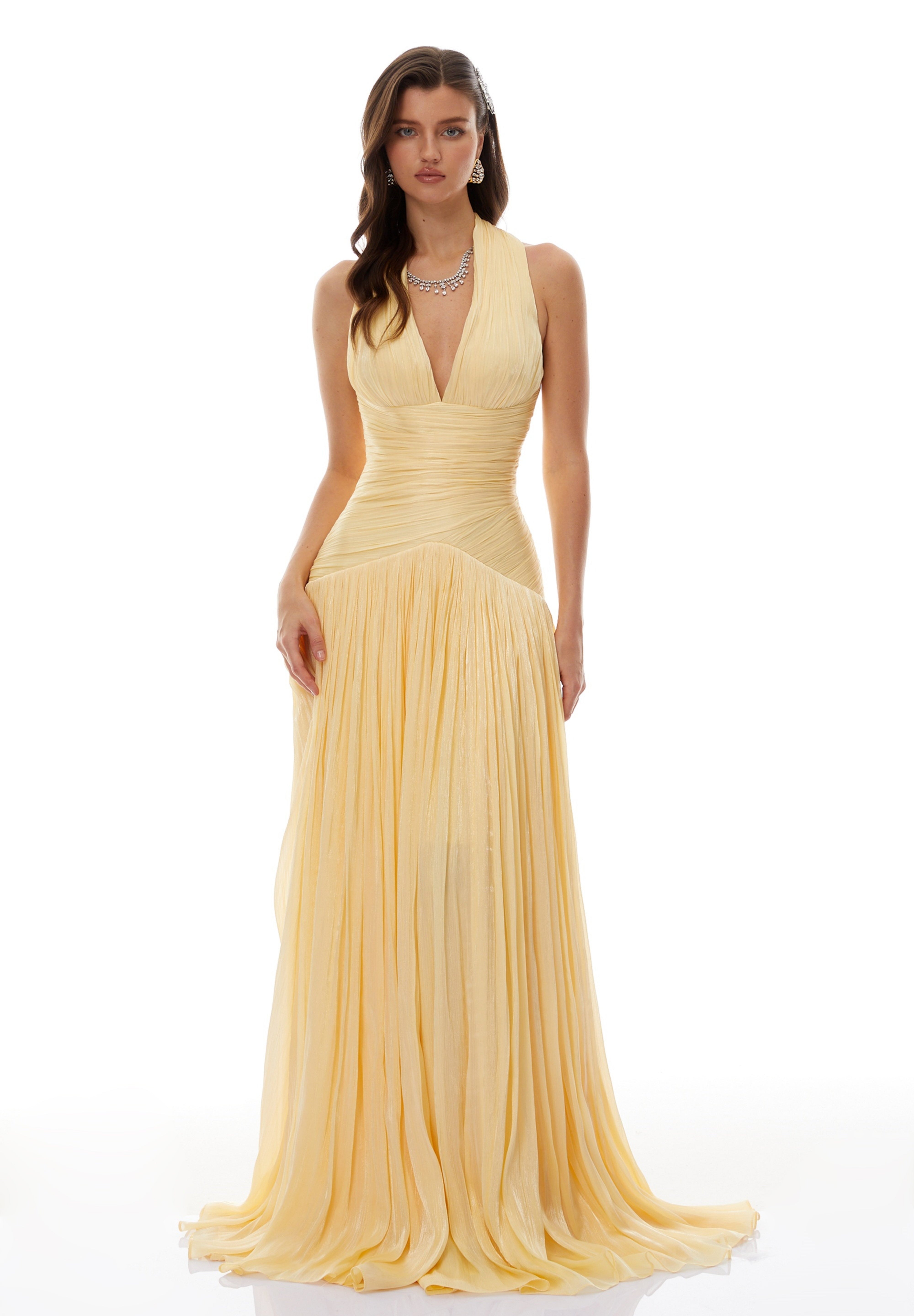 Uranie Yellow Gathered Maxi Dress