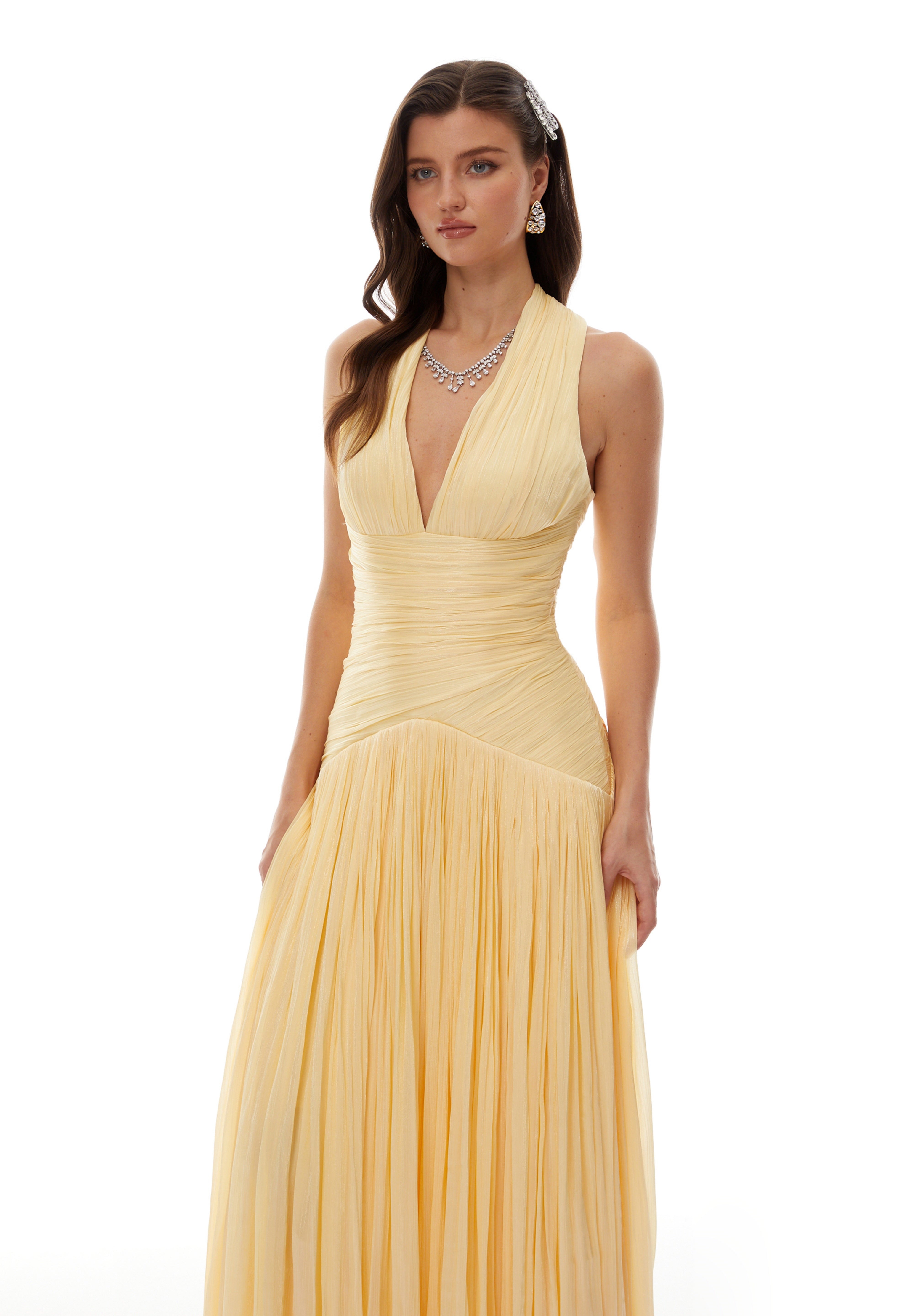 Uranie Yellow Gathered Maxi Dress