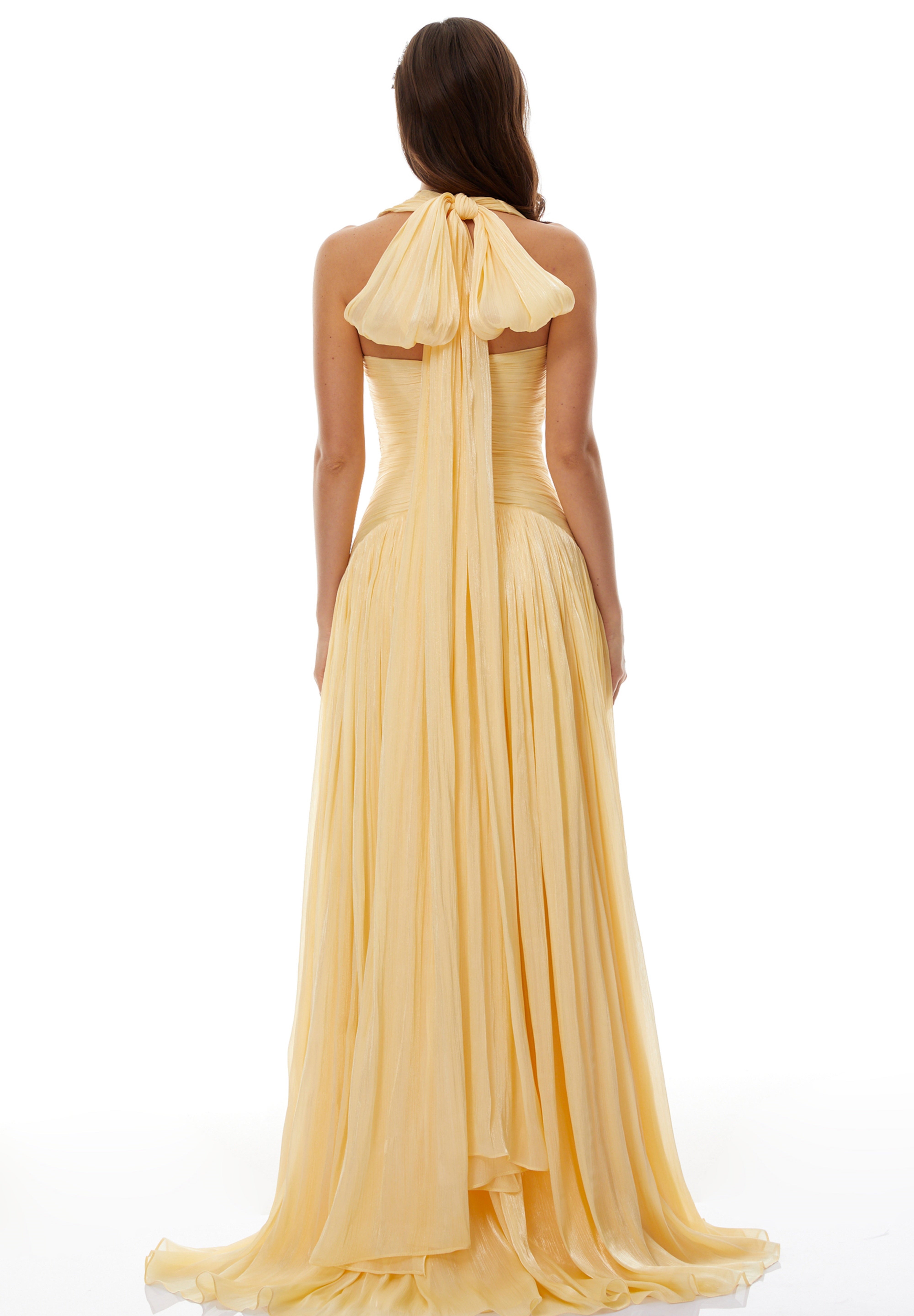 Uranie Yellow Gathered Maxi Dress