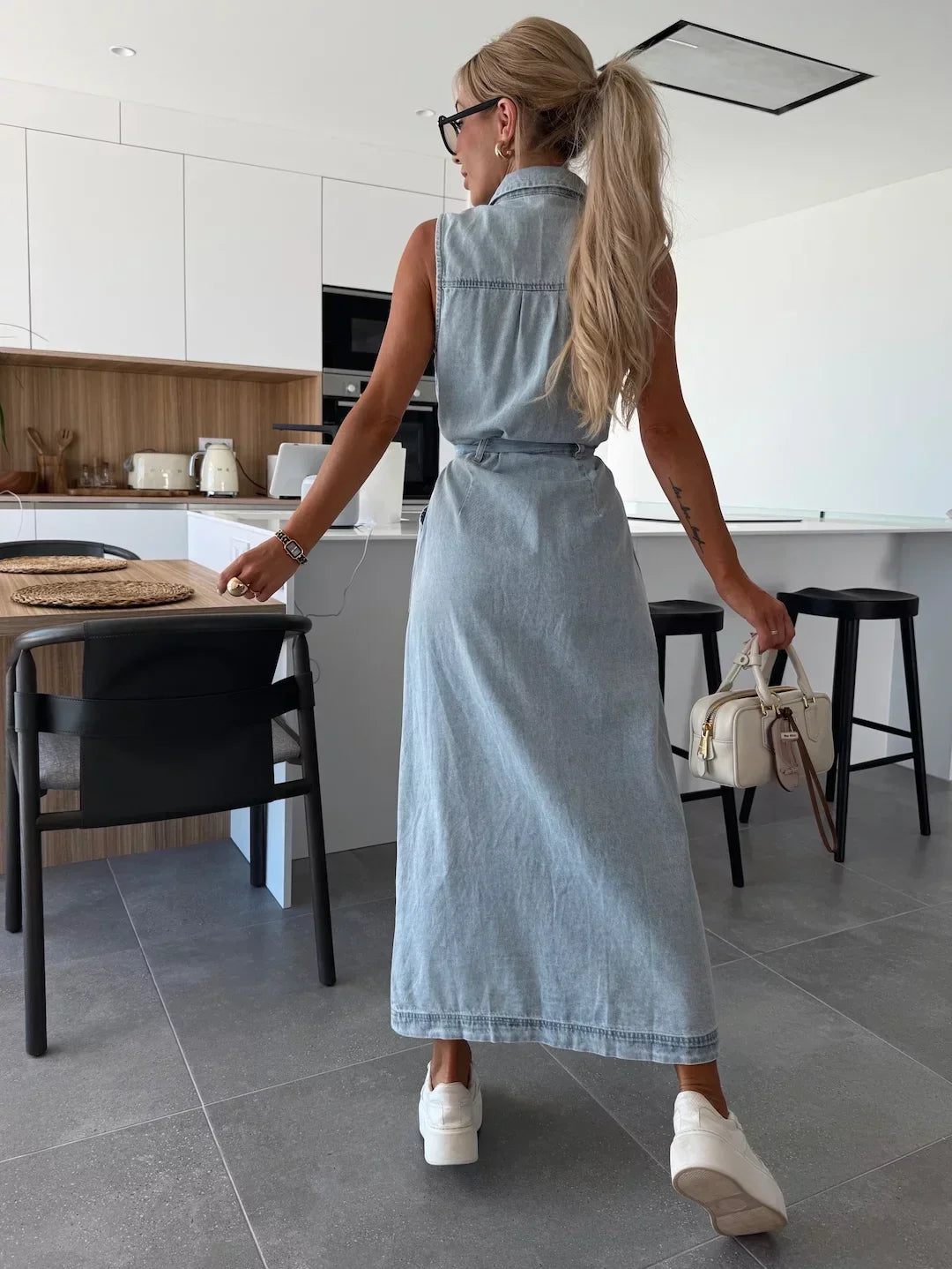 Isabelle | Vestido Maxi de Denim para Mulher
