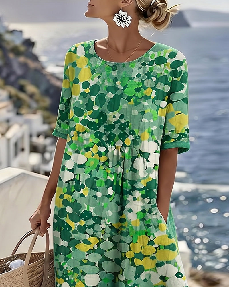 Elena | Vestido midi floral solto e leve para Mulher