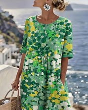 Elena | Vestido midi floral solto e leve para Mulher