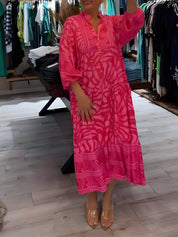 Inge™ | Vestido estampado com decote em V