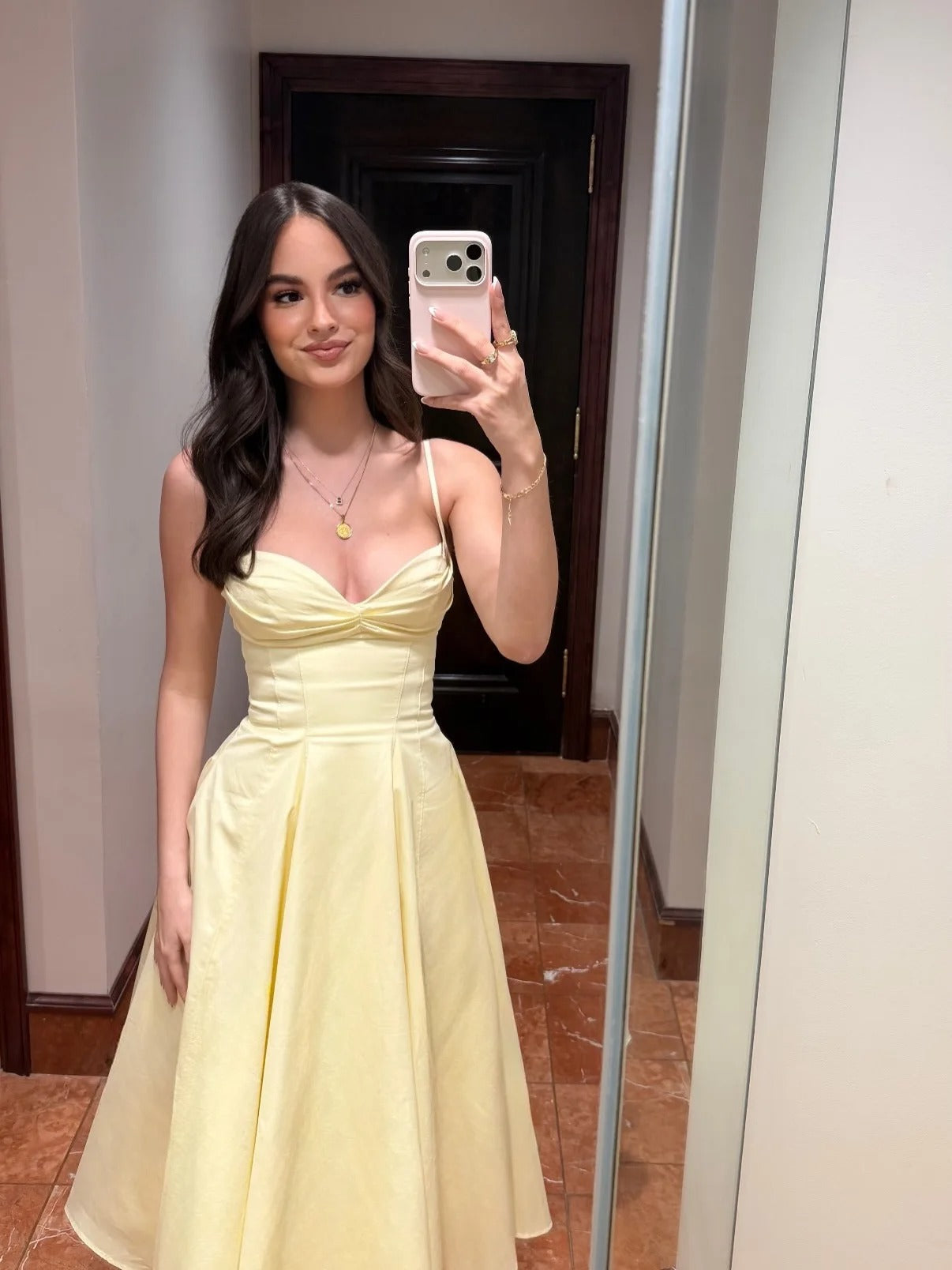 Amélie™ – Vestido Midi de Verão com Decote Coração, Drapeado e Corte Evasê