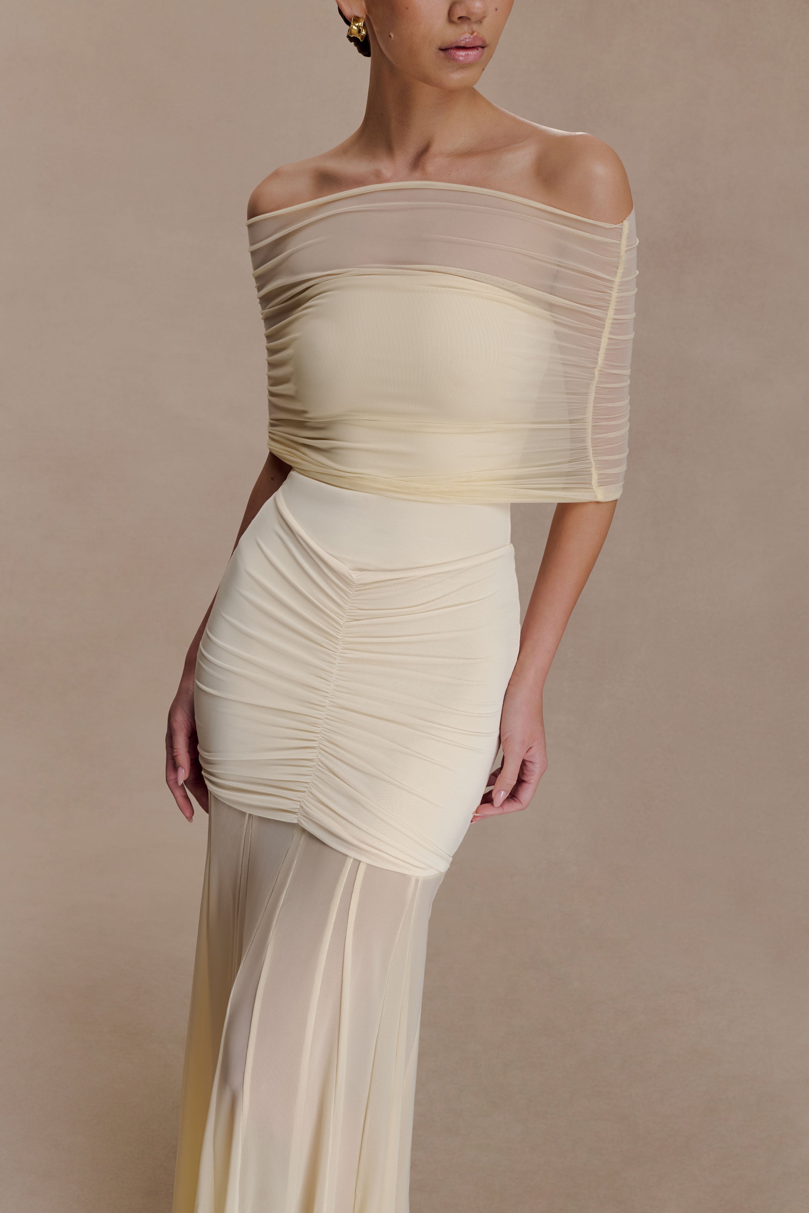 Vestido Filipa — Éloren Lisboa · Detalhe mesh