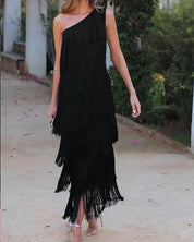 Laura | Vestido longo com franjas