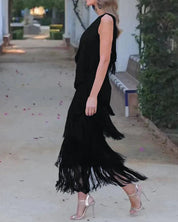 Laura | Vestido longo com franjas