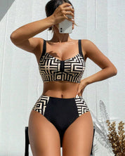 Helena - Biquíni elegante de duas peças com padrão