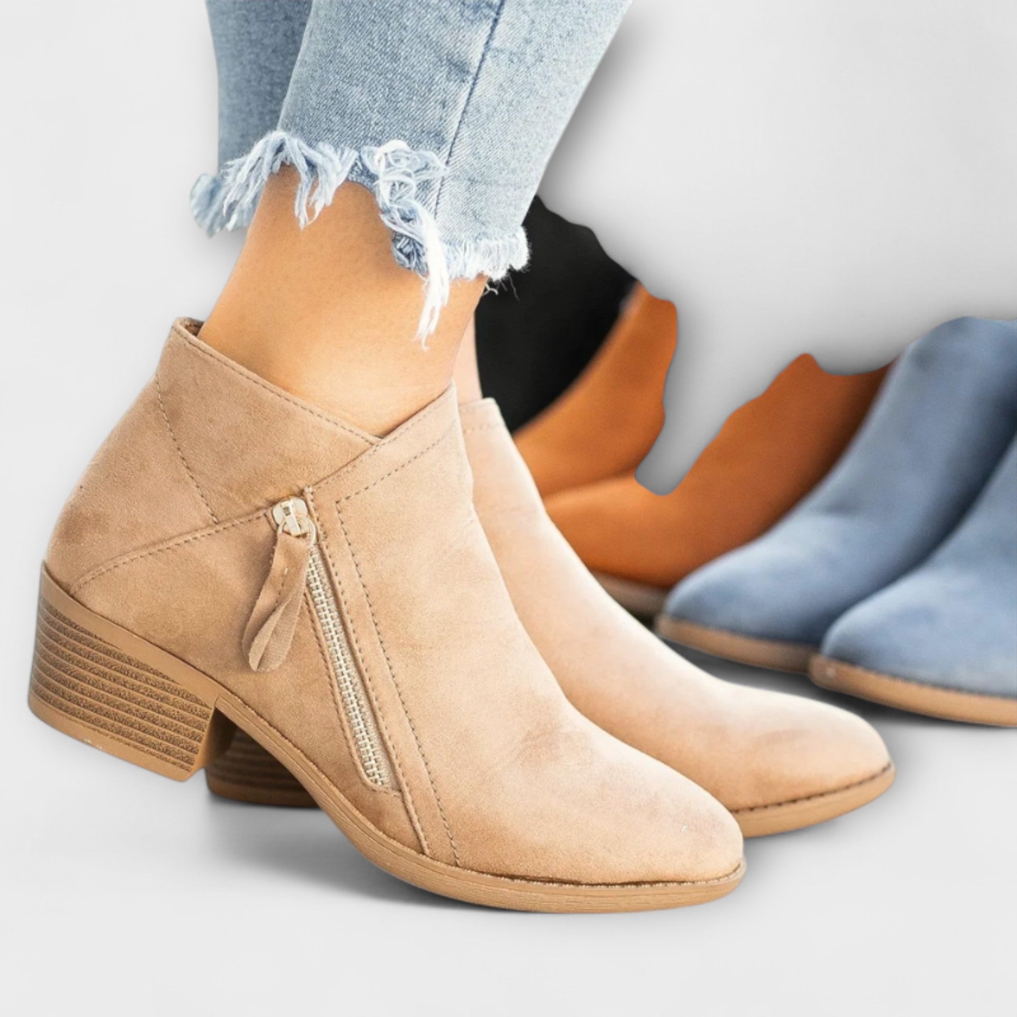 Larissa | Botas de Camurça com Salto Largo Estável, do 35 ao 43