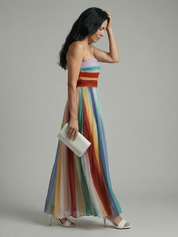 Carolina - Vestido Maxi às Riscas