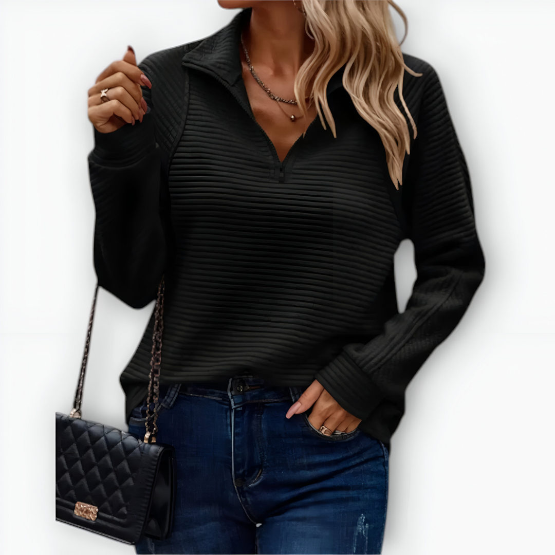 Bruna - Camisola elegante com meio fecho