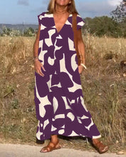 Ellen | Vestido estampado com decote em V para Mulher