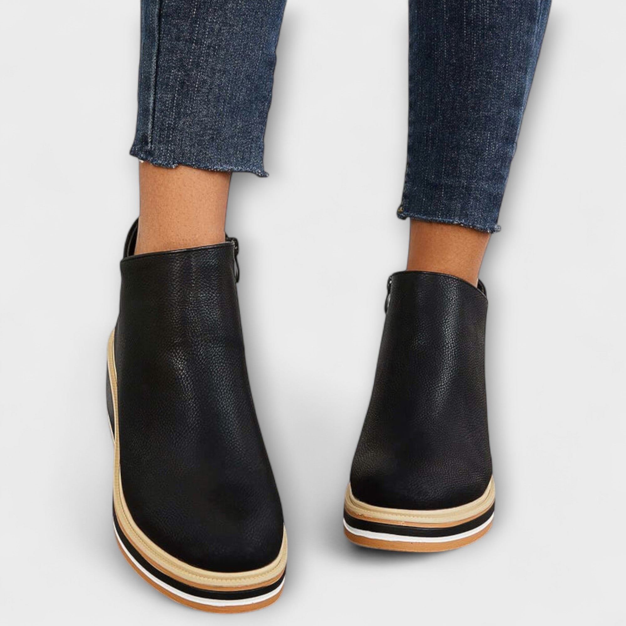 Mariana | Botas Elegantes e Confortáveis em Bege e Azul Escuro, do 35 ao 43
