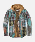 Alain – Casaco xadrez com patchwork para homem